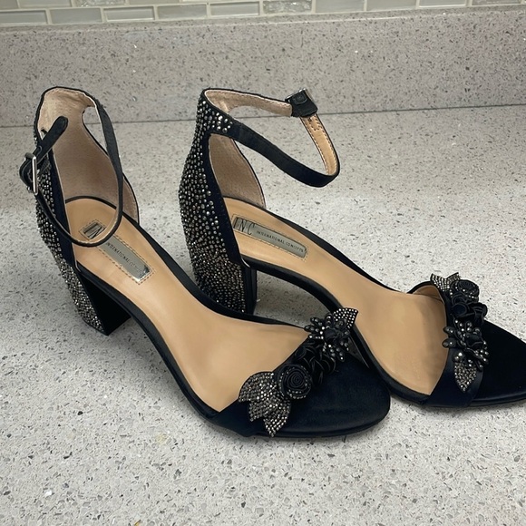 INC Size 9 International Concepts Elegant Black Embellished Women's Block Heels - Picture 10 of 10